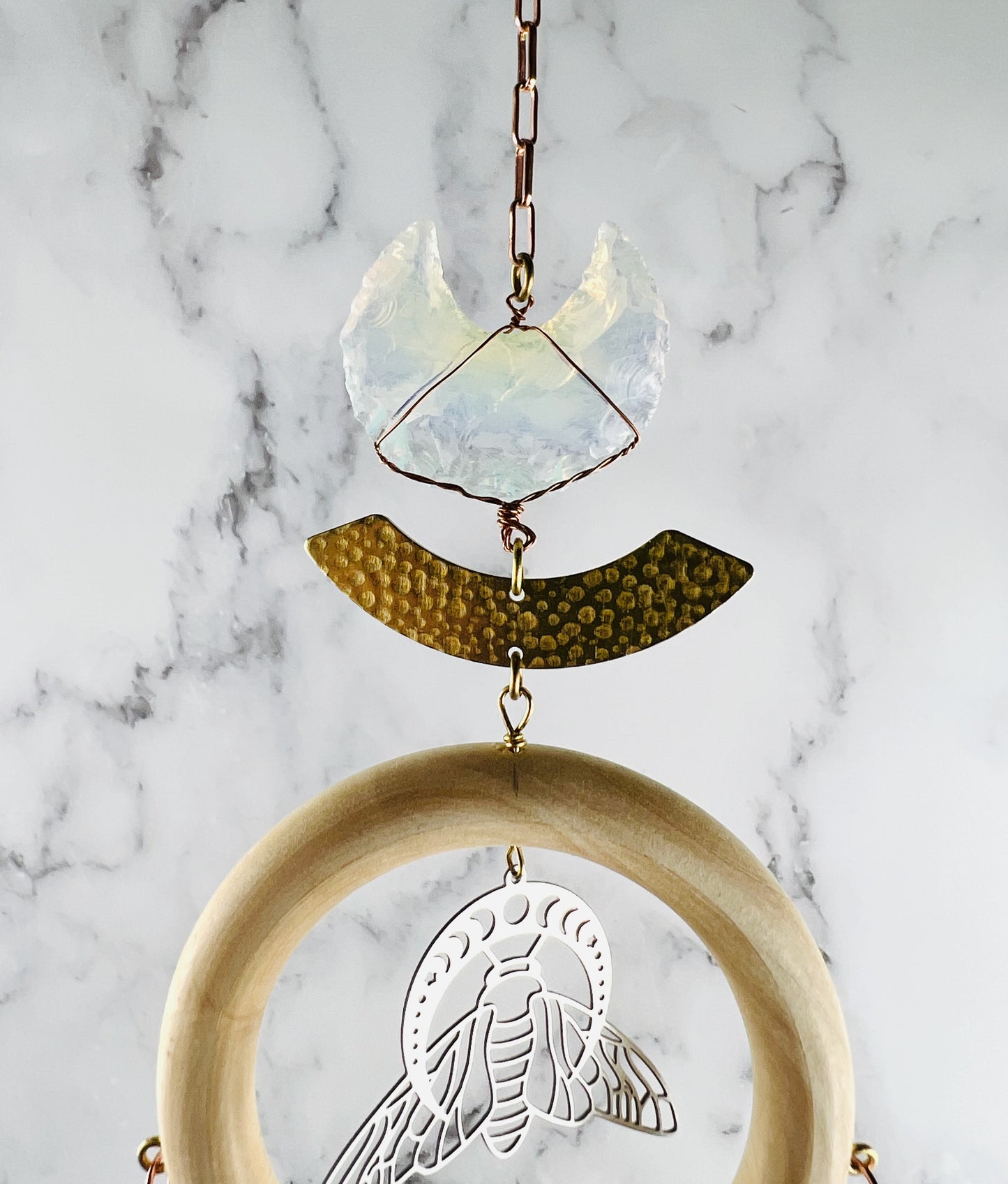 Opalite, Citrine, Moss Agate Wall Art, Manifestation Charm