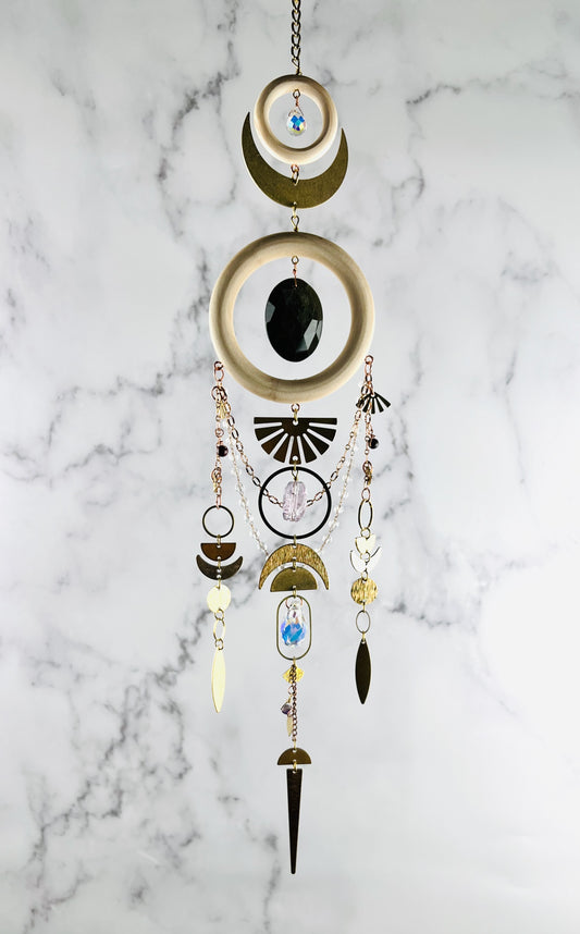 Obsidian, Bloodstone, Amethyst Wall Art, Manifestation Charm