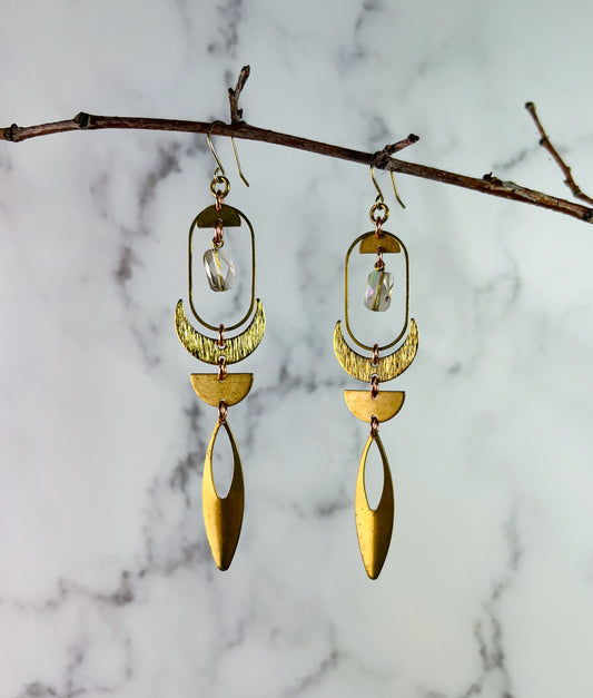 Pair of Lightweight Smoky Quartz Earrings, Manifestation Jewelry