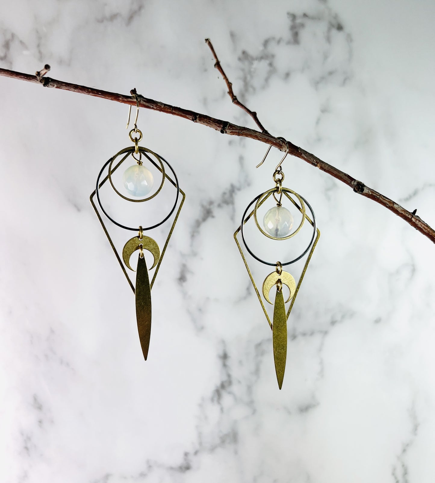 Pair of Lightweight Opalite Earrings, Manifestation Jewelry