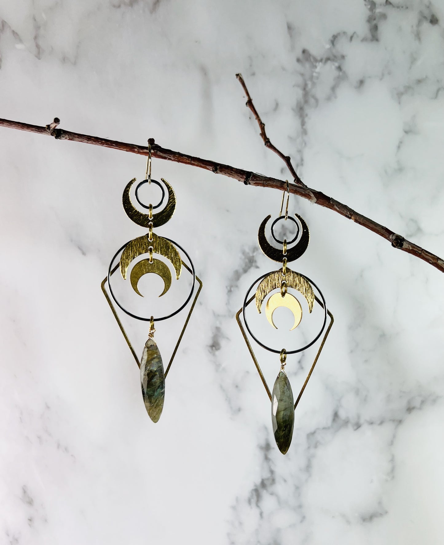 Pair of Light Weight Labradorite Earrings, Manifestation Jewelry