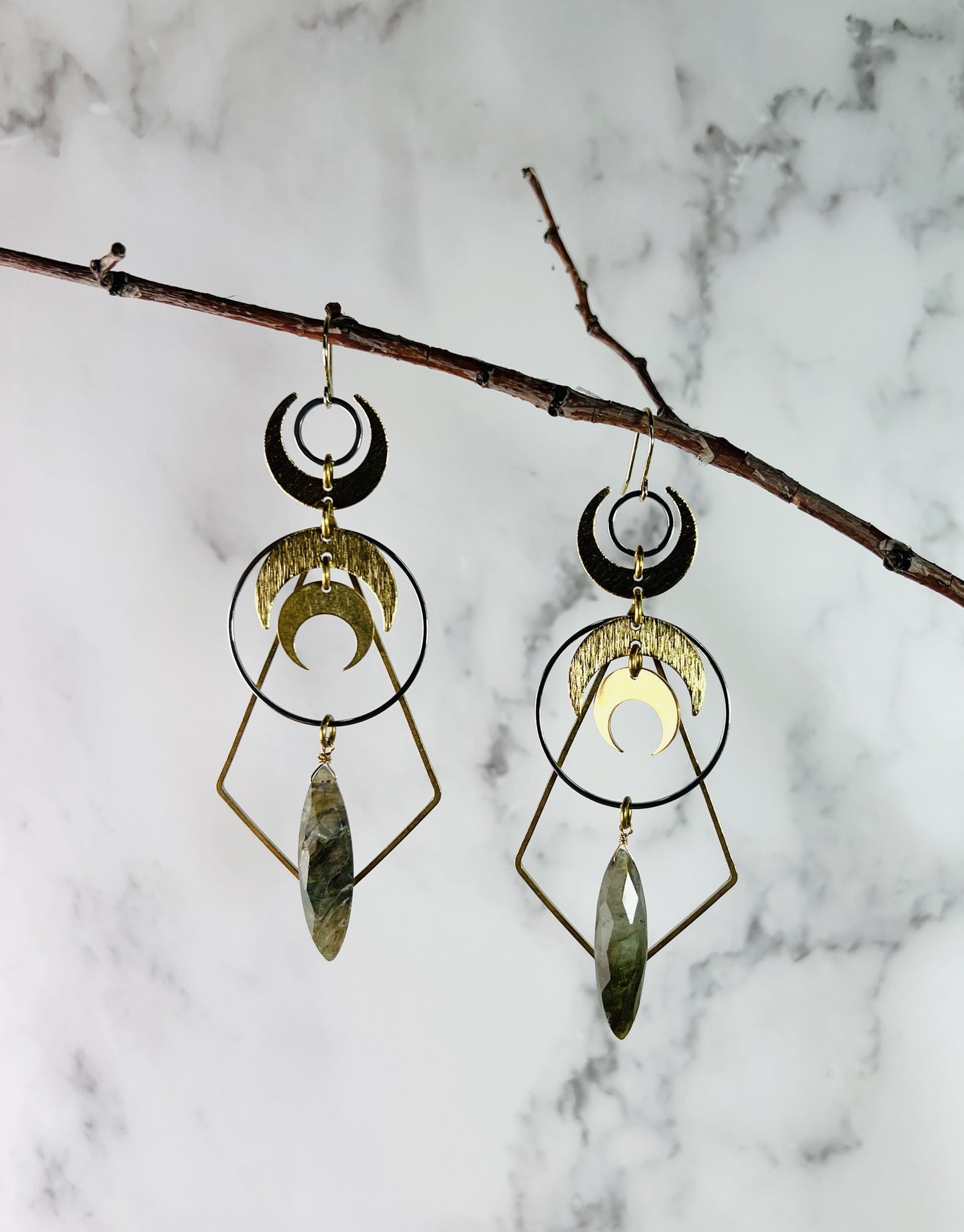 Pair of Light Weight Labradorite Earrings, Manifestation Jewelry