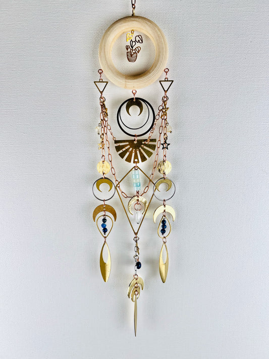 Citrine, Amazonite, Lapis Lazuli Manifestation Charm Wall Art Suncatcher
