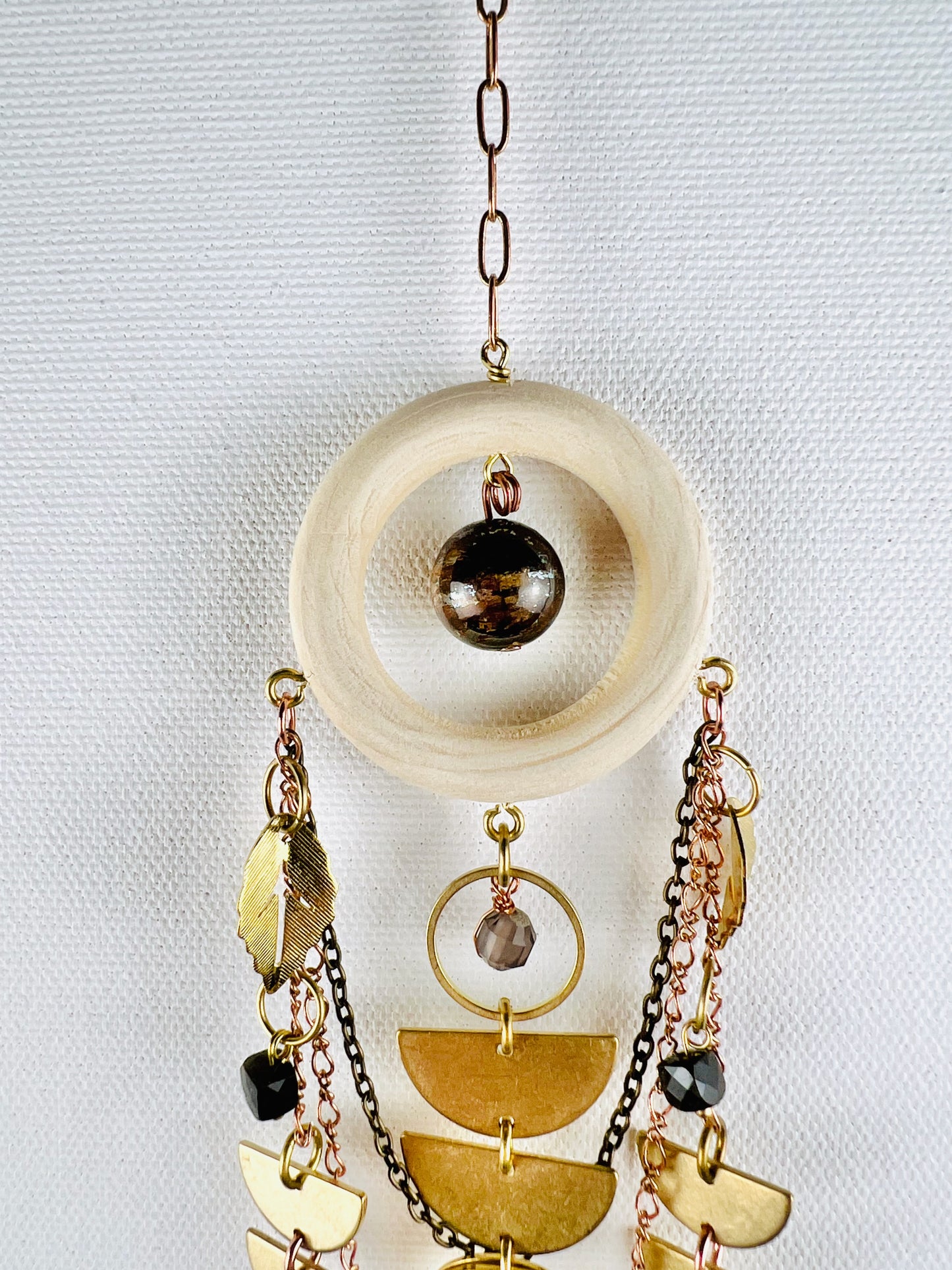 Bronzite, Golden Obsidian, Iolite Manifestation Charm Wall Art