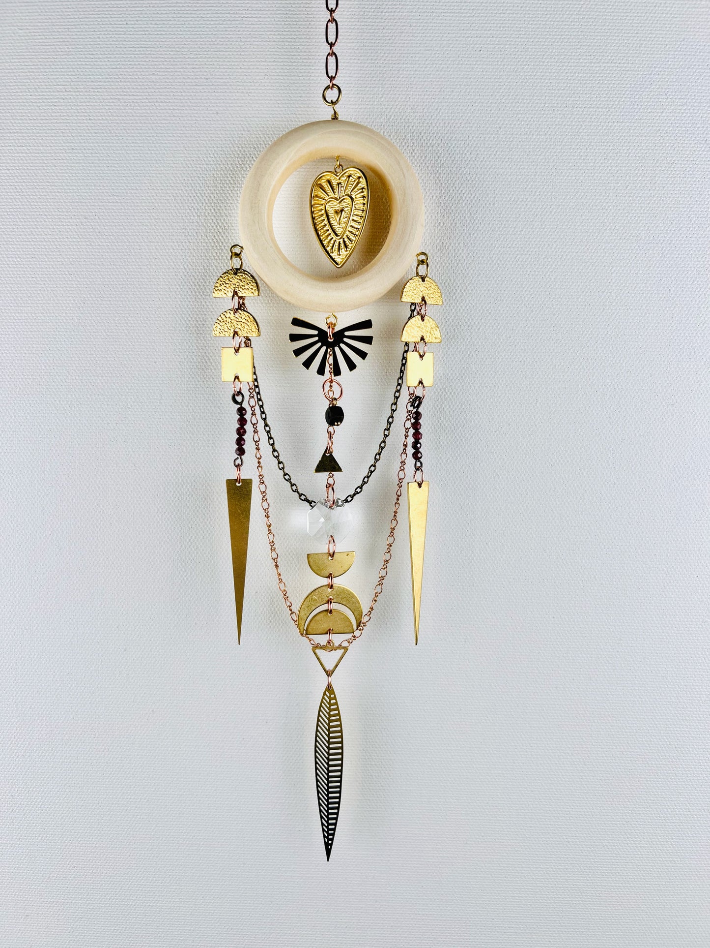 Red Garnet, Golden Obsidian Manifestation Charm Wall Art