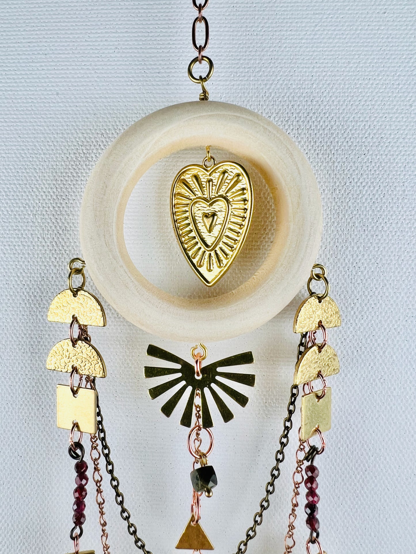 Red Garnet, Golden Obsidian Manifestation Charm Wall Art