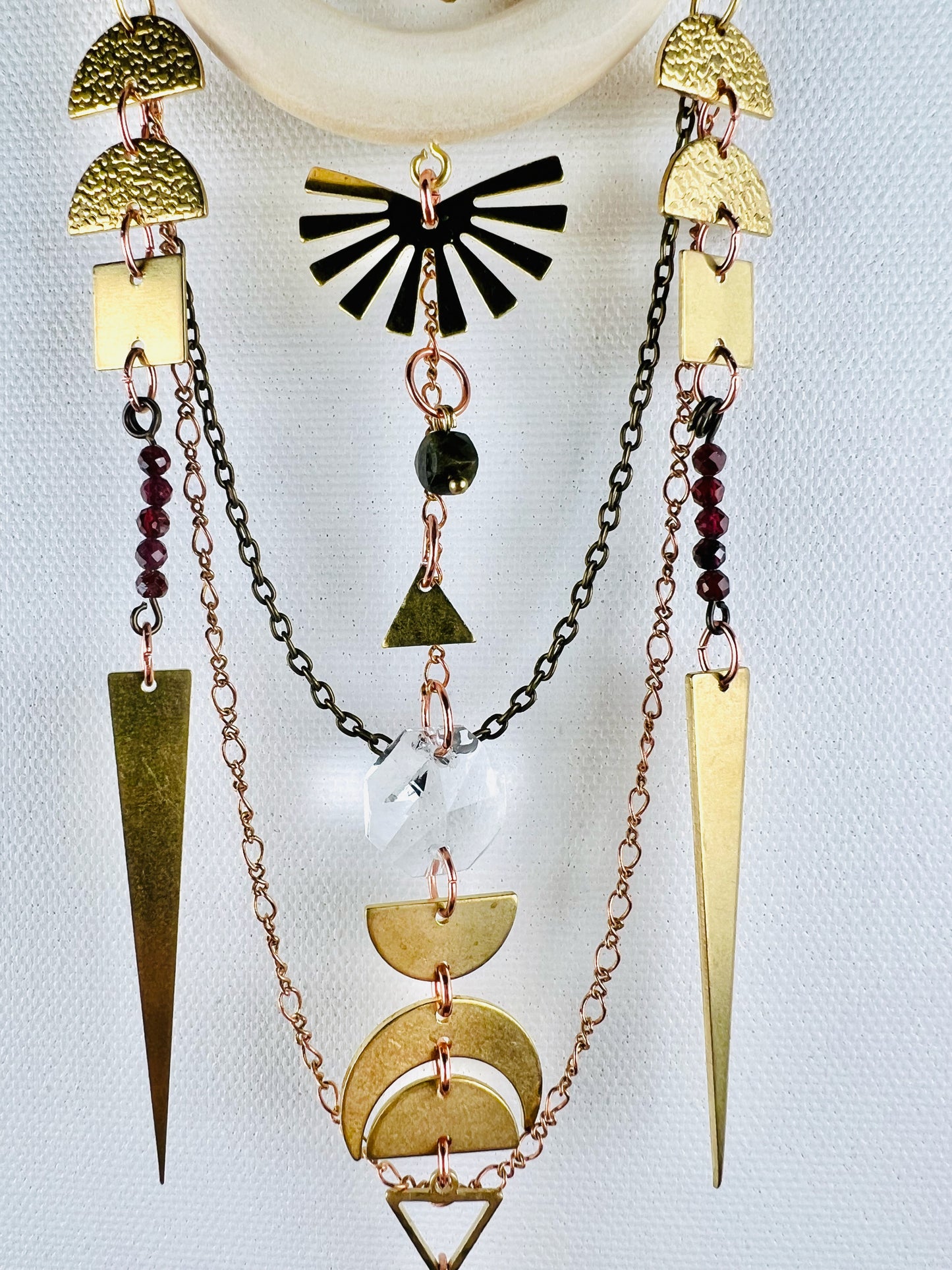 Red Garnet, Golden Obsidian Manifestation Charm Wall Art