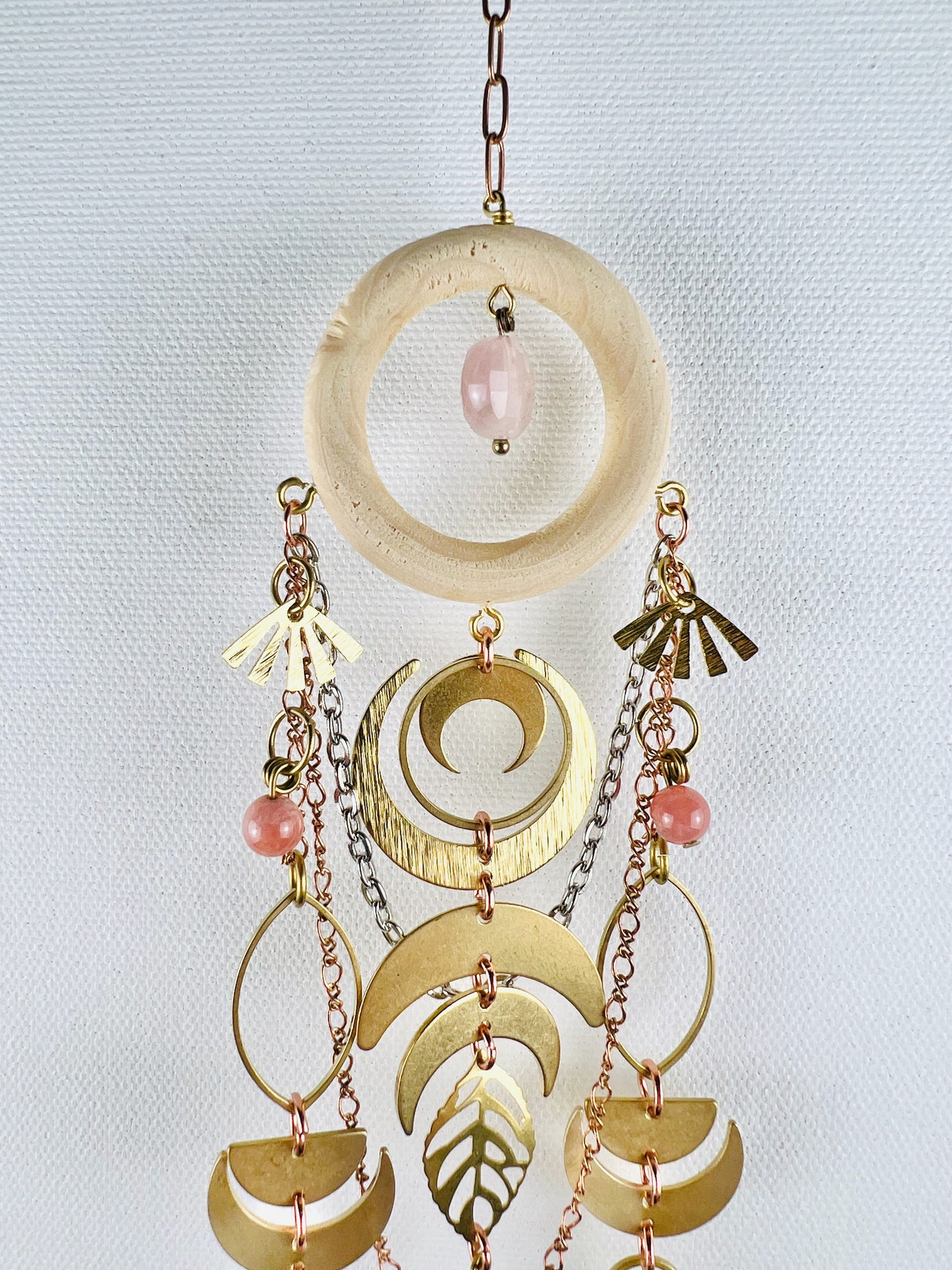 Rose Quartz, Rhodochrosite, Apatite Manifestation Charm Wall Art