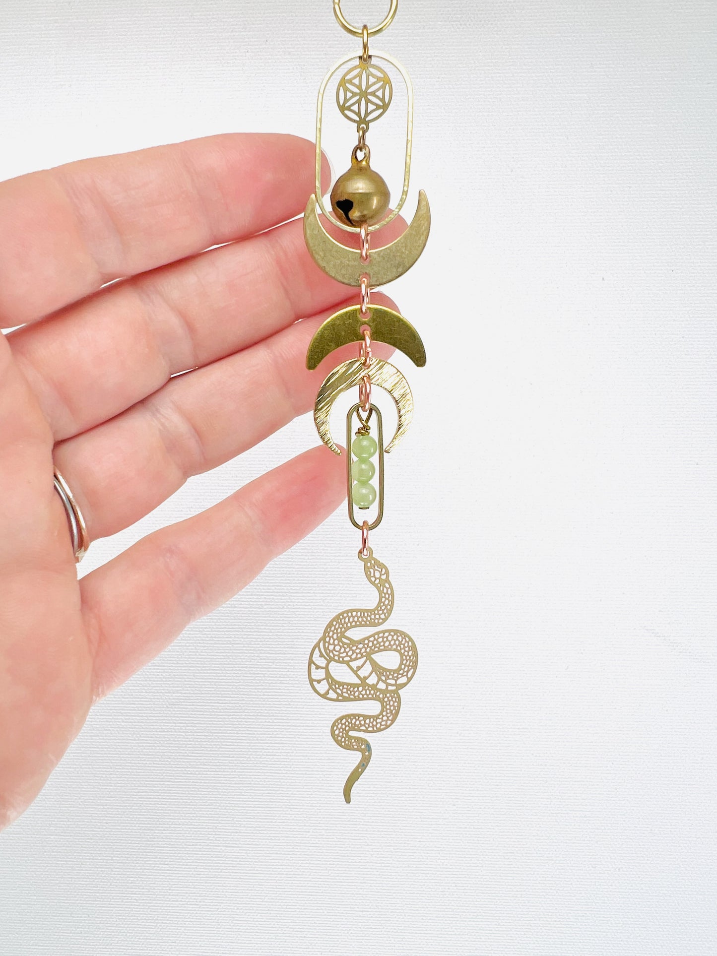 Green Calcite Manifestation Mini, Rearview Mirror Car Charm | Home Decor