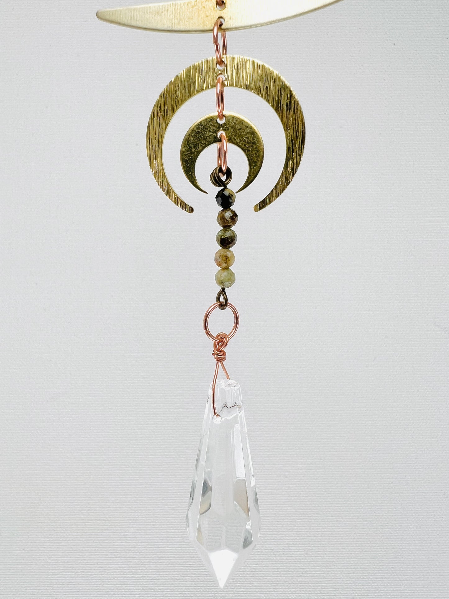 Green Garnet Manifestation Charm Mini, Rearview Mirror Car | Home Decor