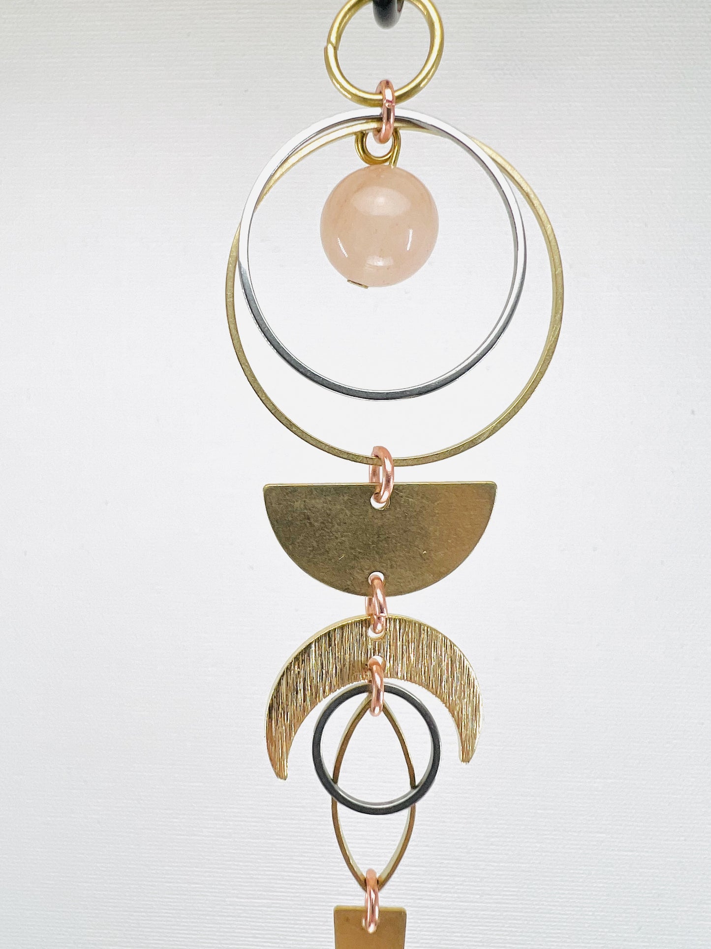 Peach Chalcedony Manifestation Mini, Rearview Mirror Car Charm