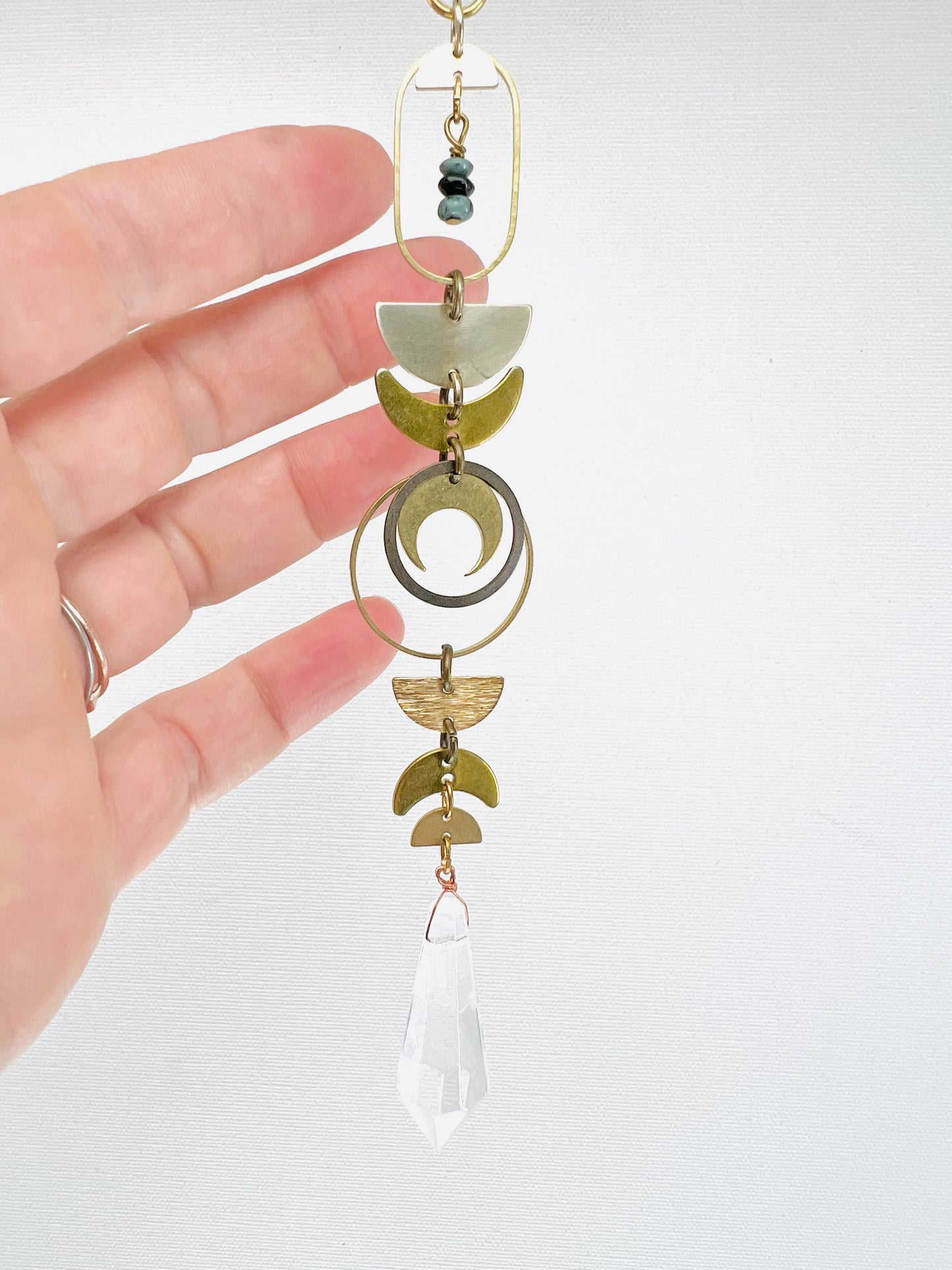 Crocodile Jasper Manifestation Mini, Rearview Mirror Car Charm | Home Decor | Suncatcher