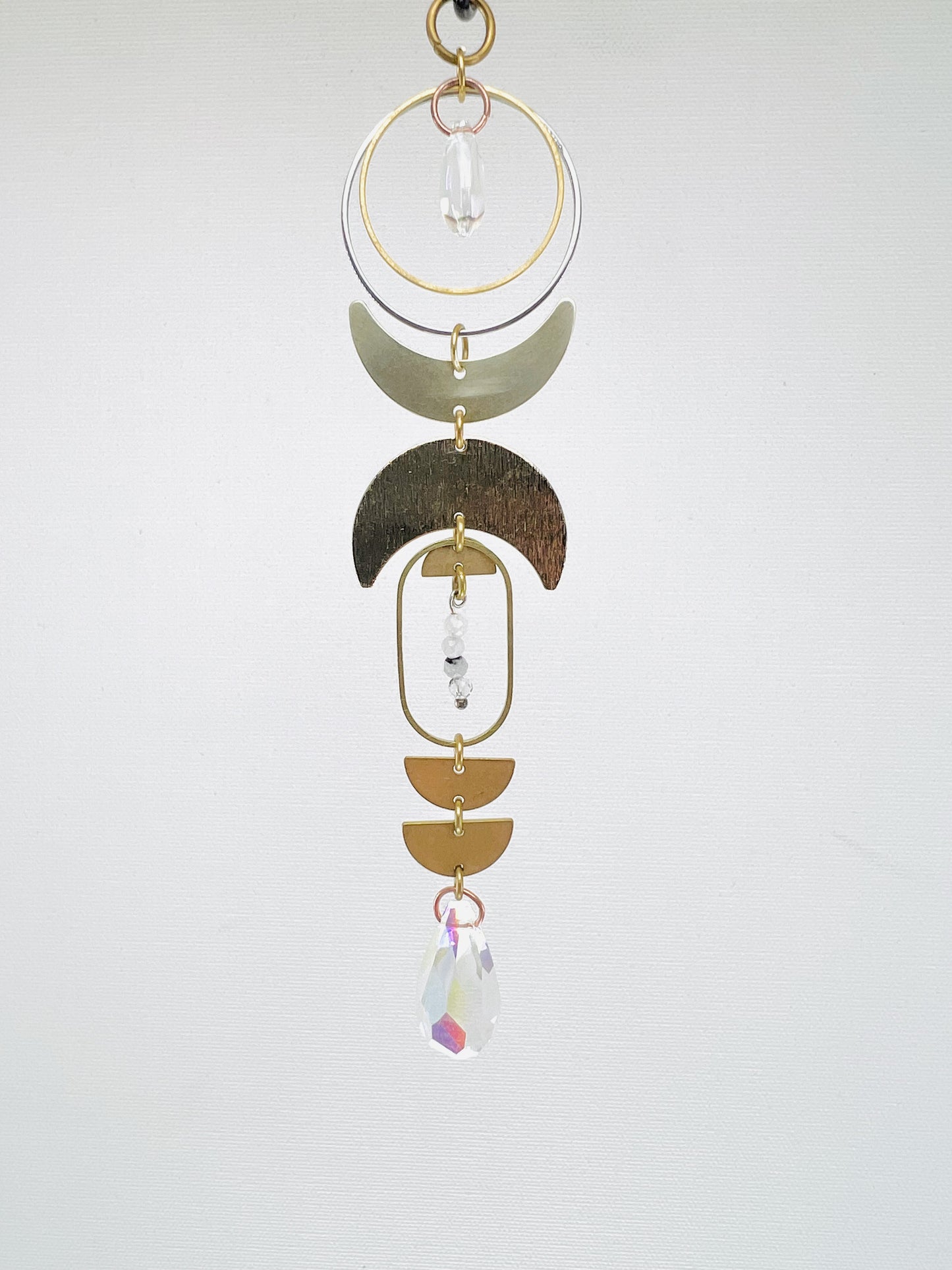 Moonstone Manifestation Mini, Rearview Mirror Car Charm | Home Decor | Suncatcher