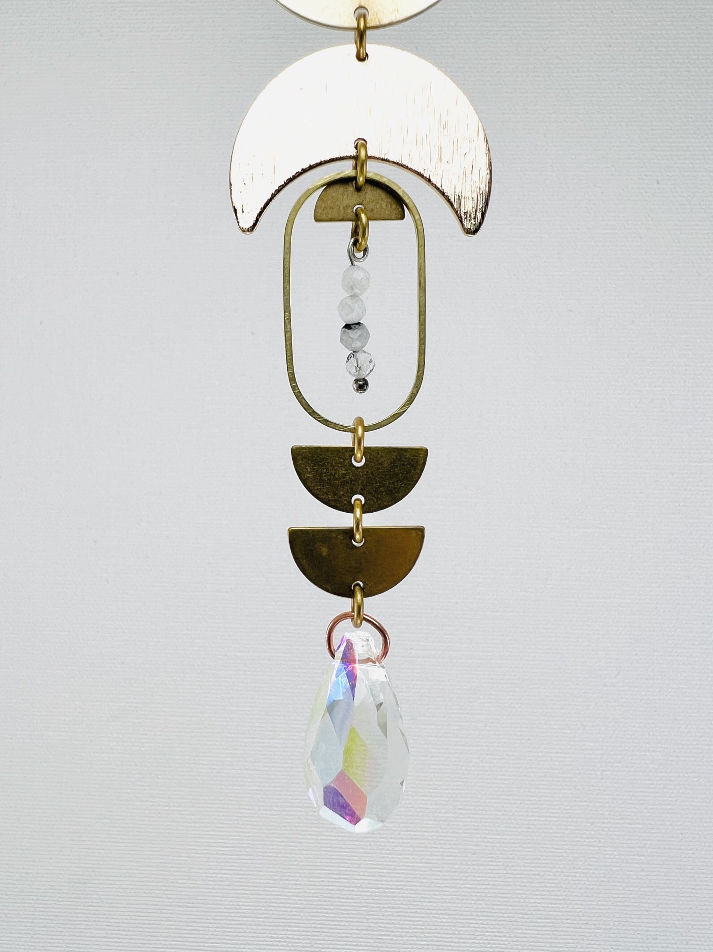 Moonstone Manifestation Mini, Rearview Mirror Car Charm | Home Decor | Suncatcher