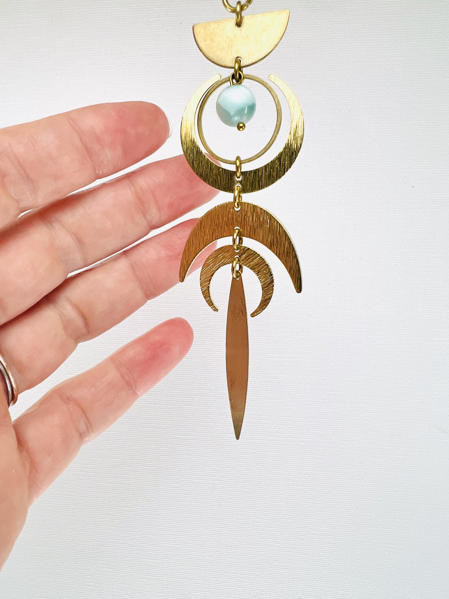 Green Moonstone Manifestation Mini | Rearview Mirror Car Charm & Intentional Home Decor