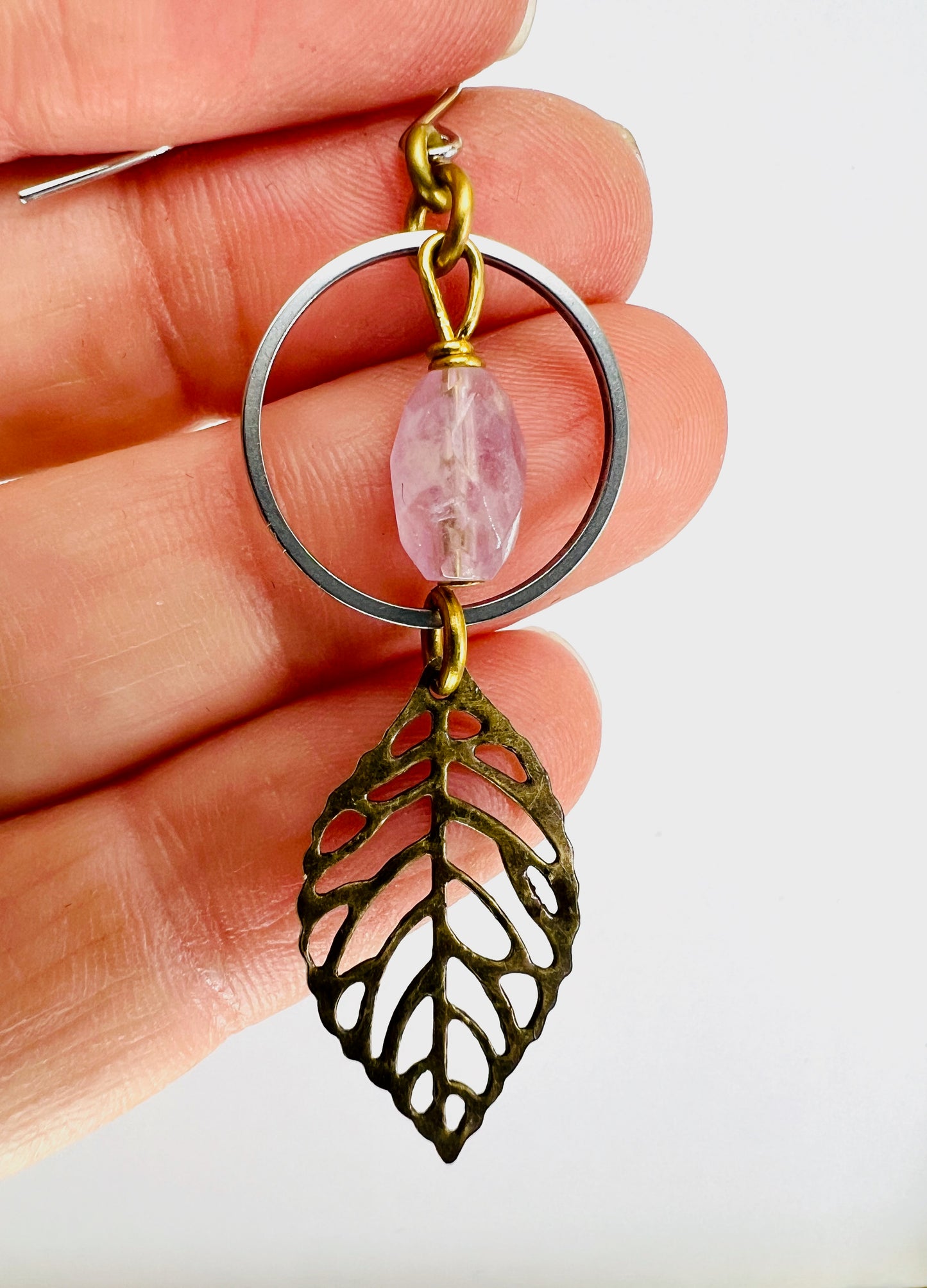 Singly Sold Light Amethyst Earring, Crystal Manifestation Jewelry