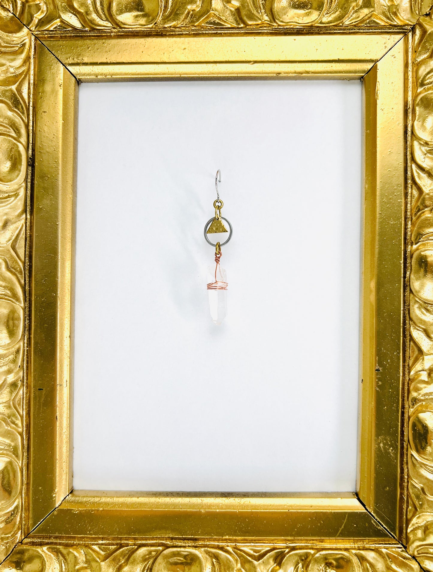 Raw Clear Quartz Single Crystal Earring – Clarity & Balance Manifestation Jewelry (Sold as One Earring)