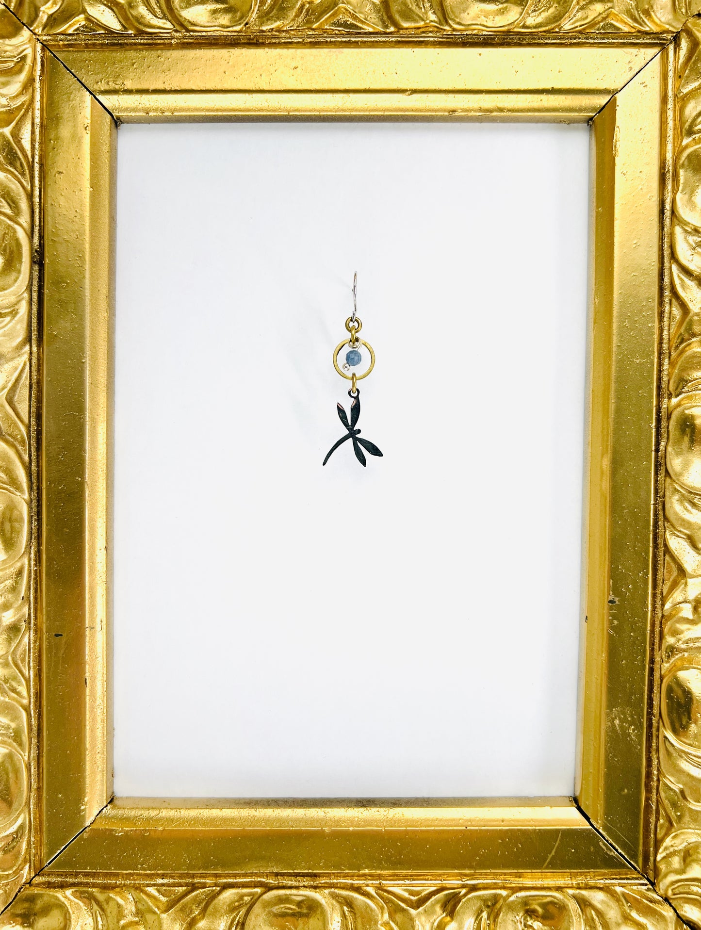 Singly Sold Kyanite Dragonfly Earring, Crystal Manifestation Jewelry