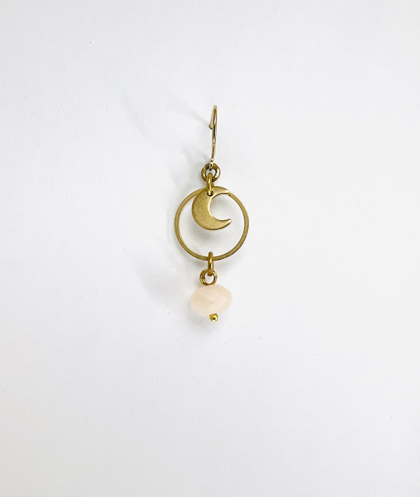Singly Sold Earring, Pink Aventurine Moon, Crystal Manifestation Jewelry