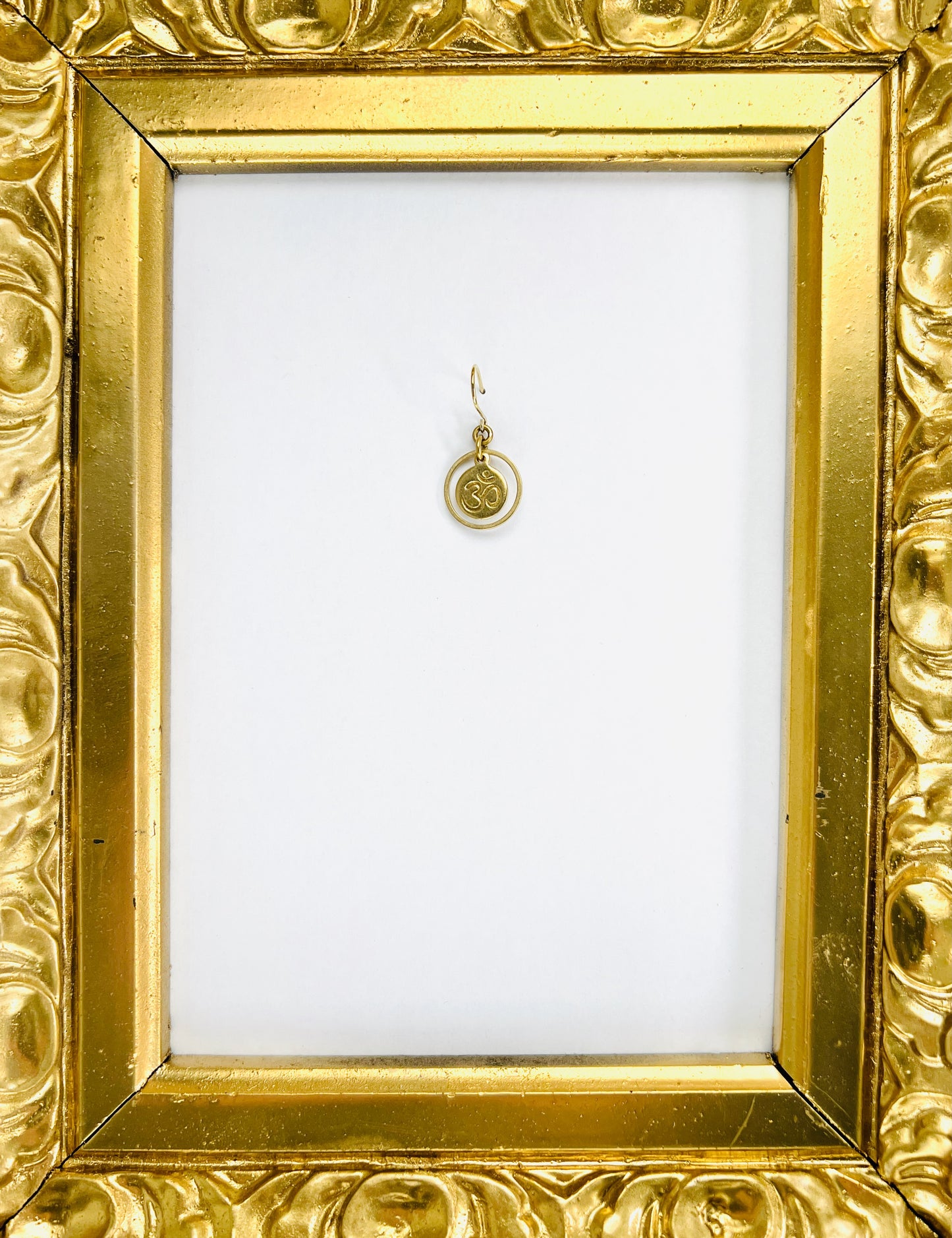 Brass & Steel Om Single Earring – Minimal Intentional Jewelry (Sold as One Earring)