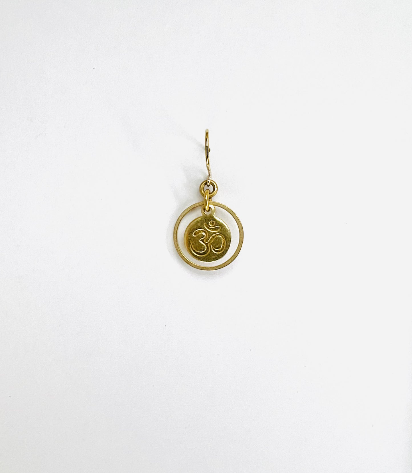 Singly Sold Brass Earring, Steel Ring & Om, Manifestation Jewelry