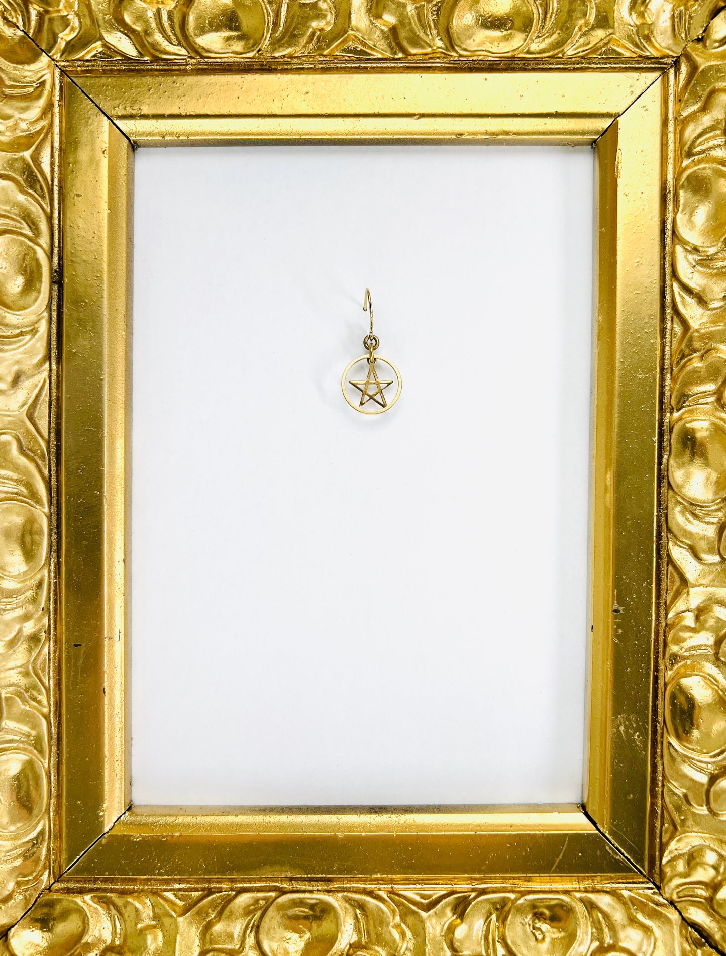 Brass Ring & Star Single Earring – Minimal Intentional Jewelry (Sold as One Earring)