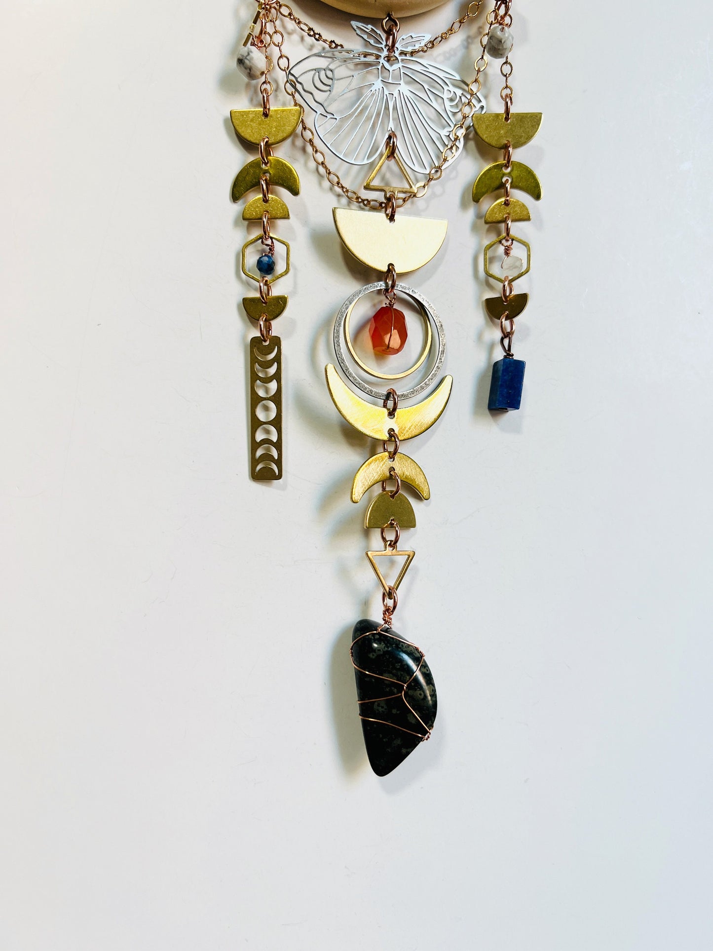 1033 Howlite, Lapis Lazuli and Carnelian Manifestation Charm