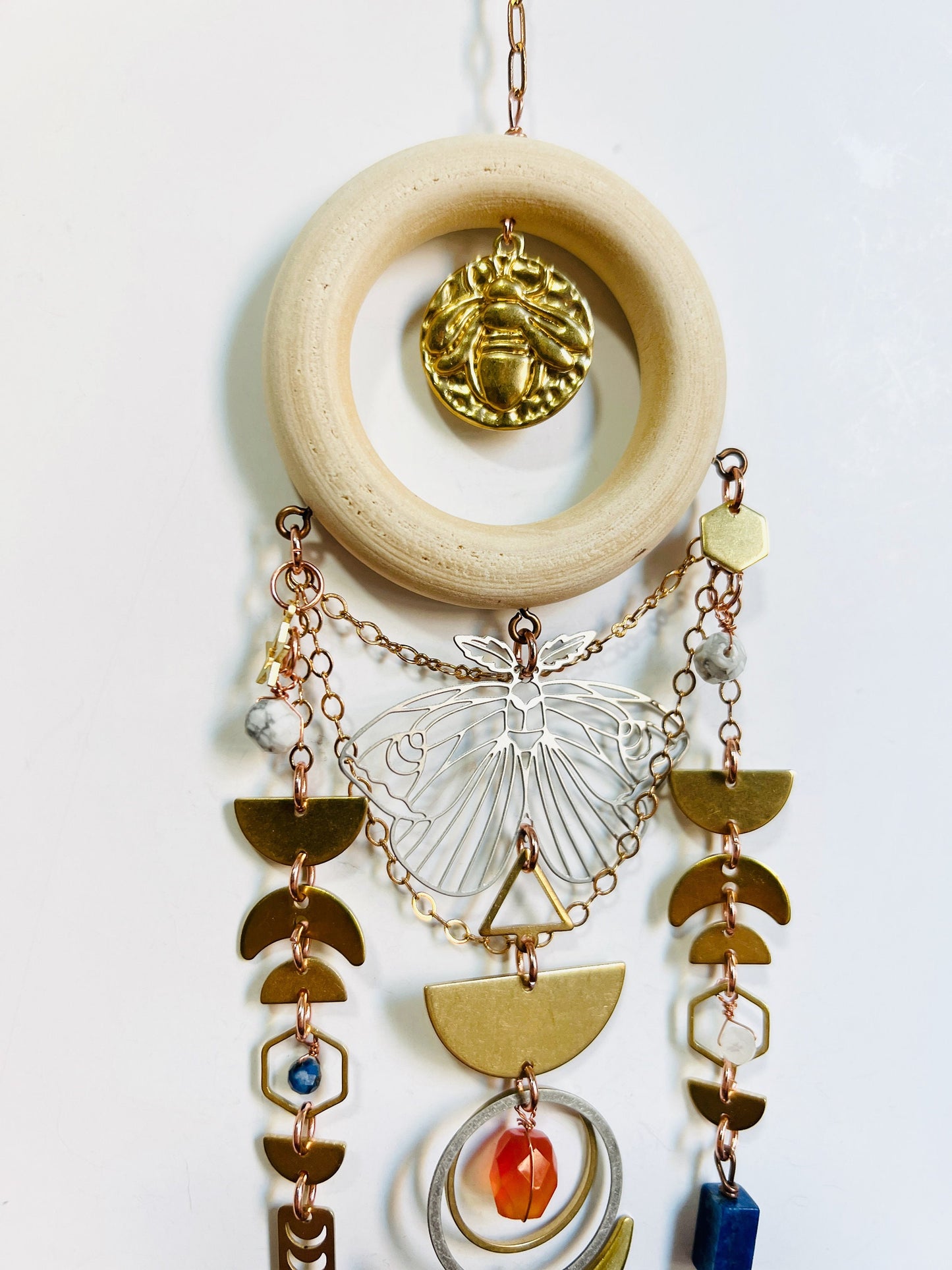 1033 Howlite, Lapis Lazuli and Carnelian Manifestation Charm