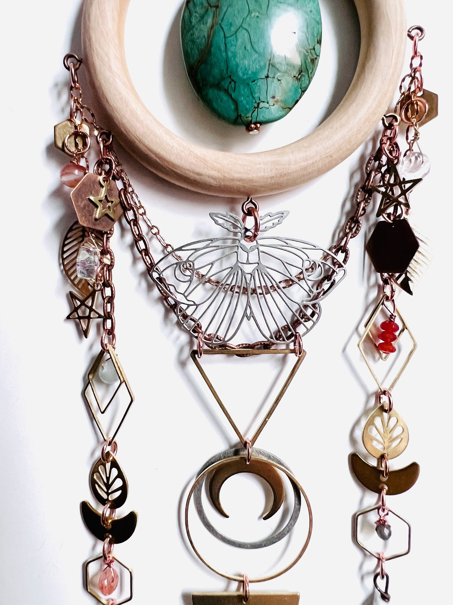 1138 Turquoise, Carnelian, Prism, Sapphire, Sunstone, Jade, Labradorite, Howlite Manifestation Charm