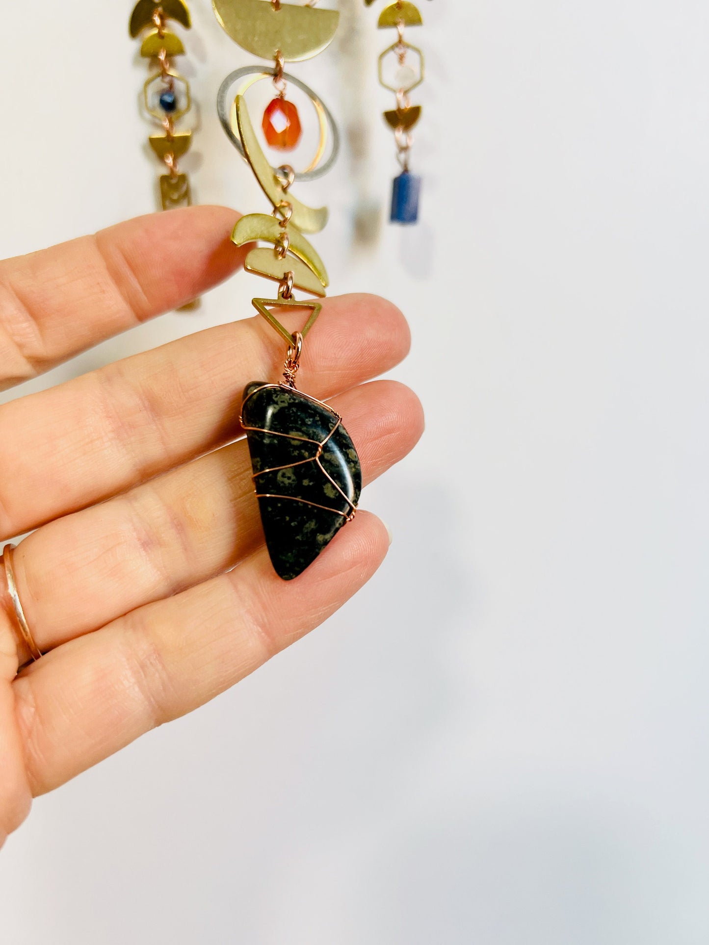 1033 Howlite, Lapis Lazuli and Carnelian Manifestation Charm