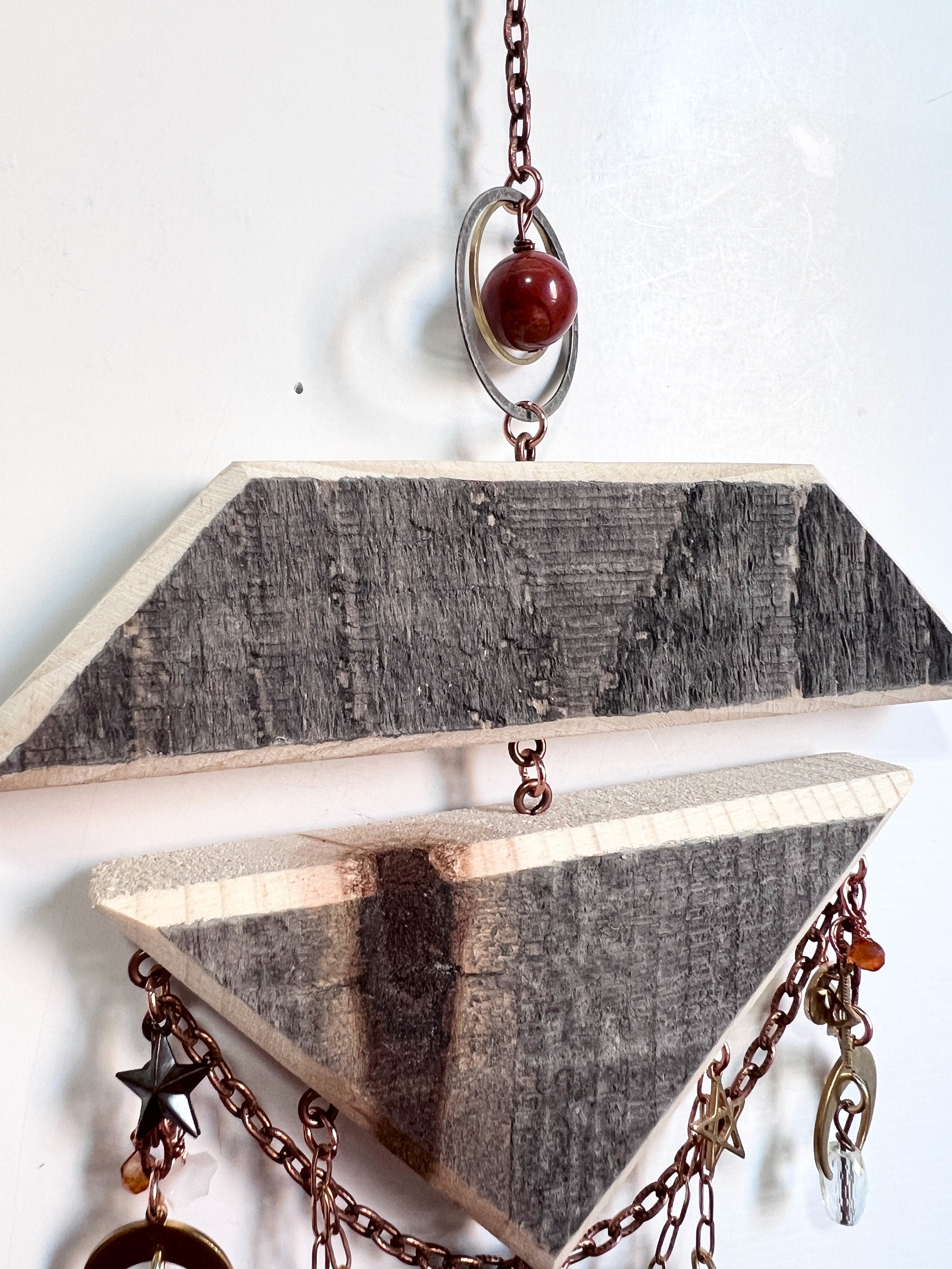 1120 Red Jasper, Sea Shell, Carnelian, Prism Manifestation Charm