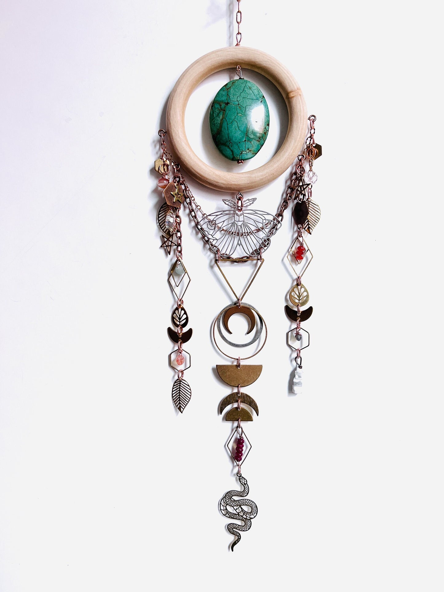 1138 Turquoise, Carnelian, Prism, Sapphire, Sunstone, Jade, Labradorite, Howlite Manifestation Charm