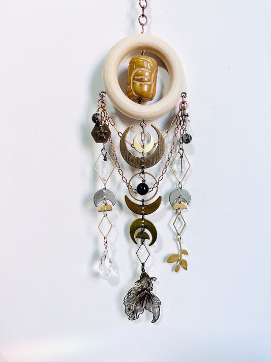 1145 Crystal Art Home Decor Jade and Zebra Jasper Manifestation Charm