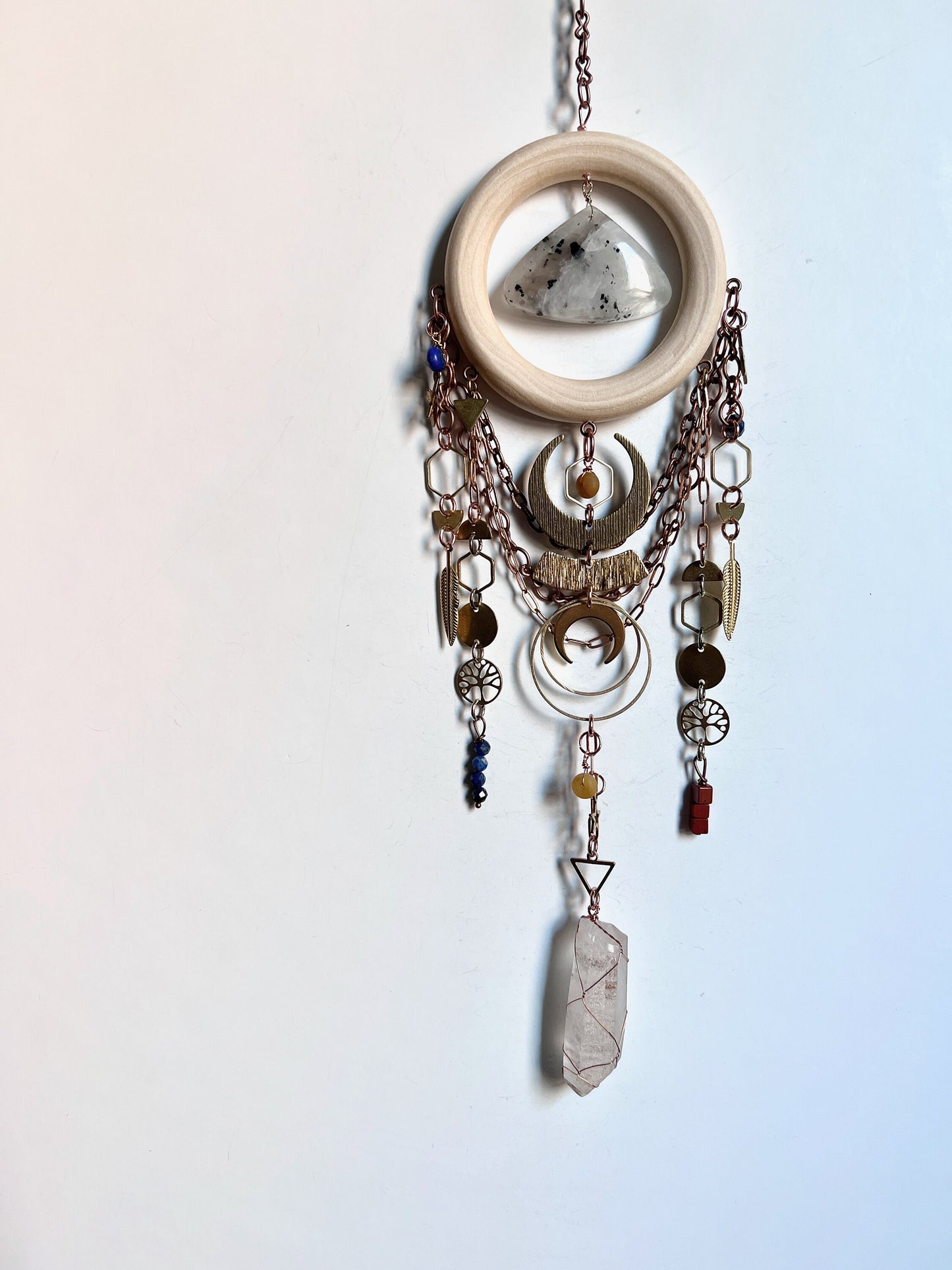 Moonstone and Lapis Lazuli Manifestation Charm Wall Art, Home Decor