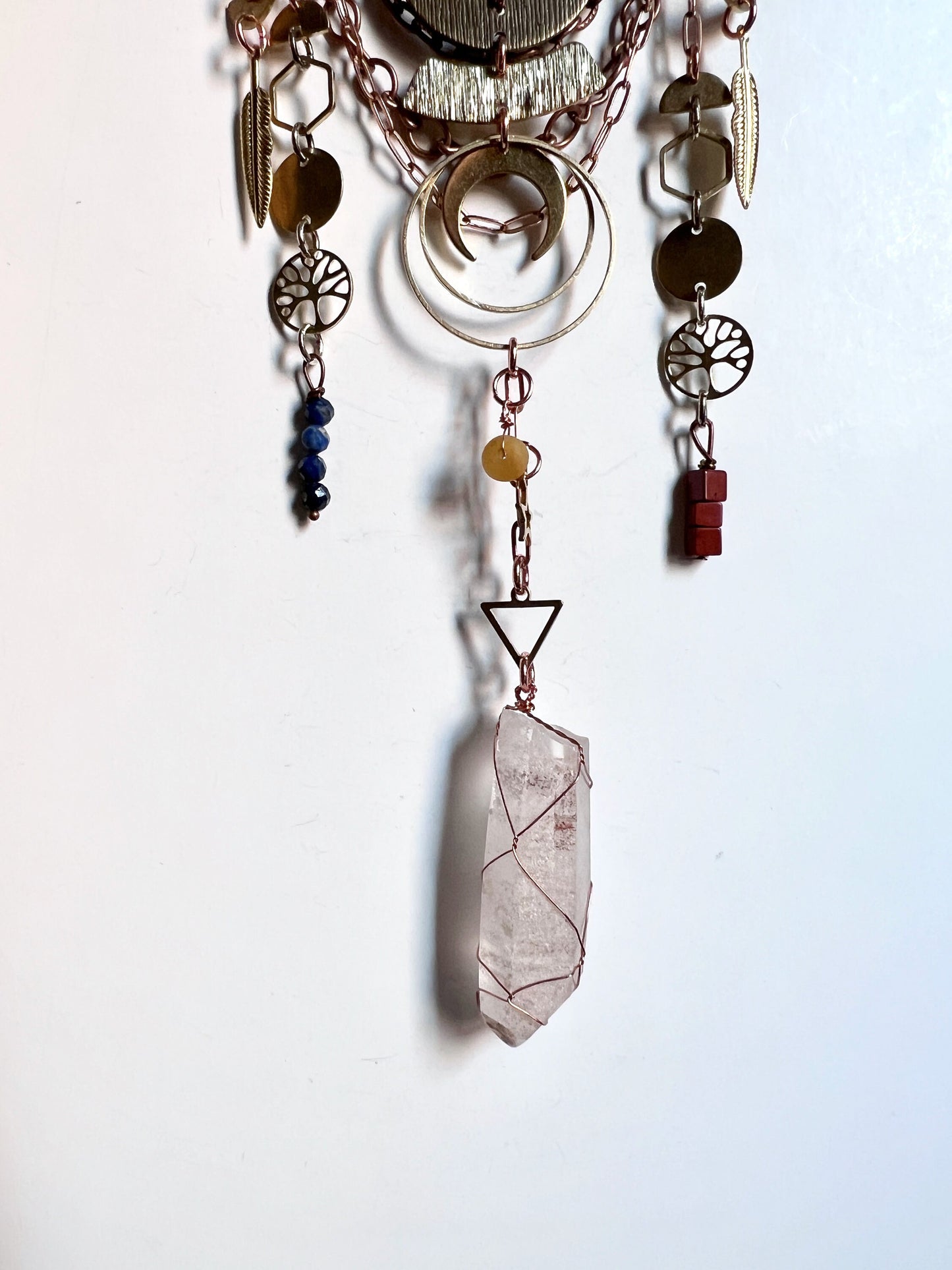 Moonstone and Lapis Lazuli Manifestation Charm Wall Art, Home Decor