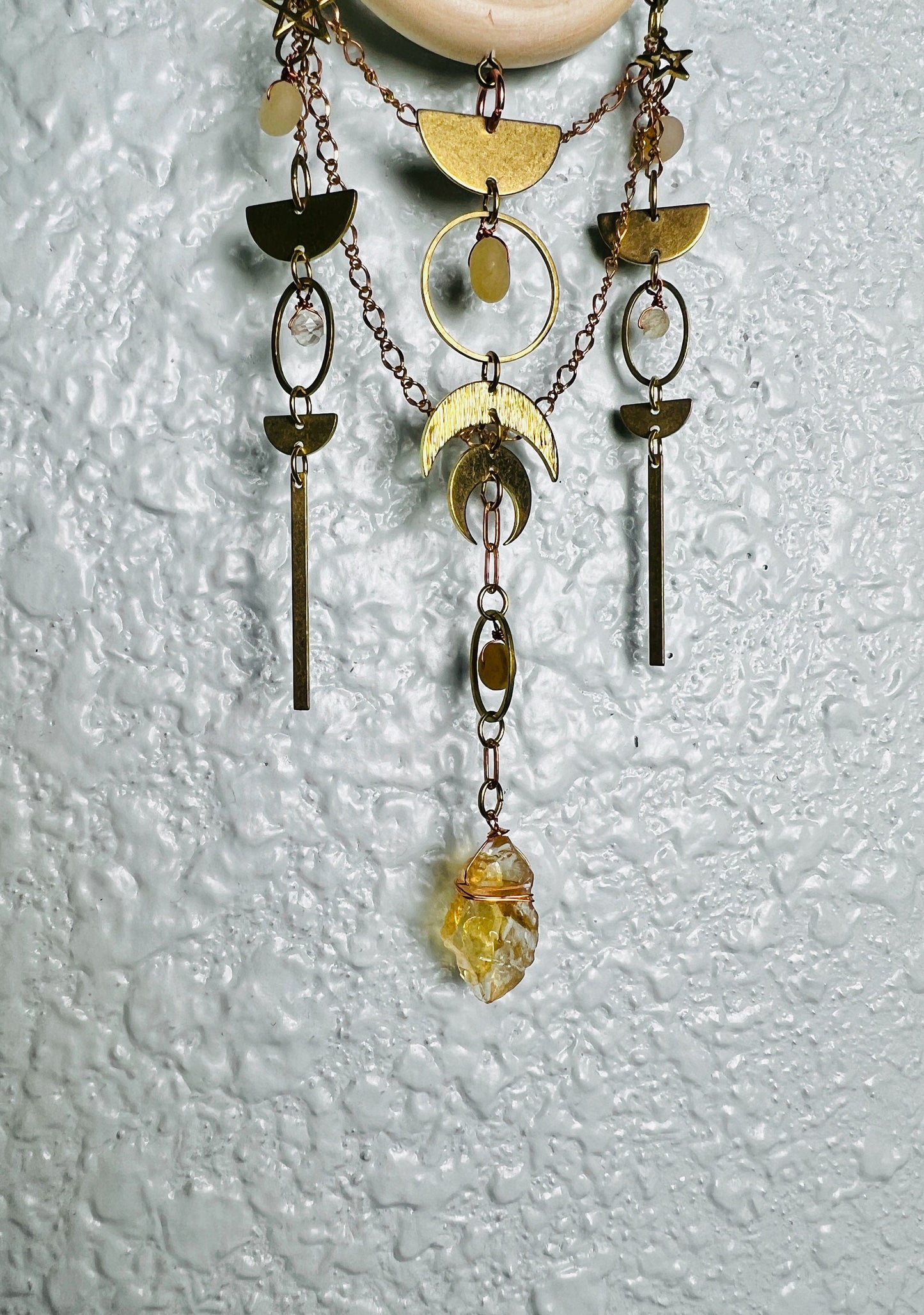1512 Jade and Citrine Crystal Art for the Wall, Manifestation Charm