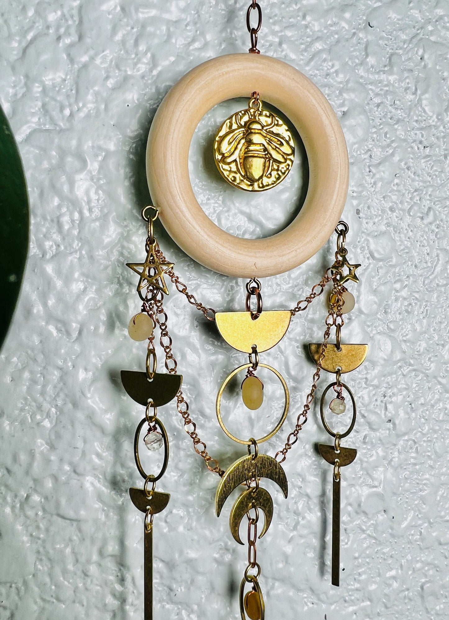 1512 Jade and Citrine Crystal Art for the Wall, Manifestation Charm