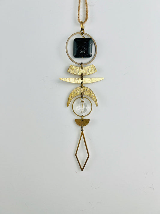 Jasper and Clear Quartz Manifestation Mini Charm | Home Decor