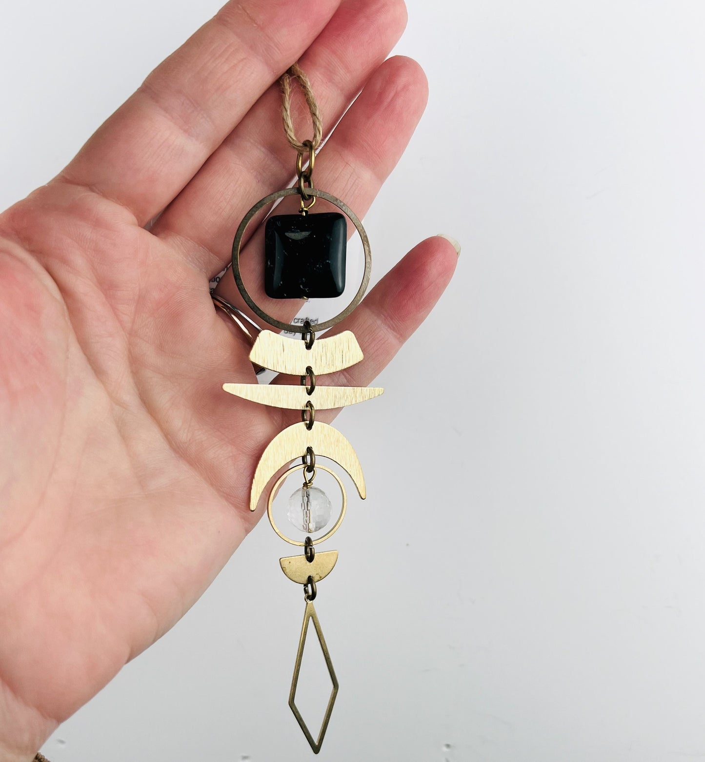 Jasper and Clear Quartz Manifestation Mini Charm | Home Decor
