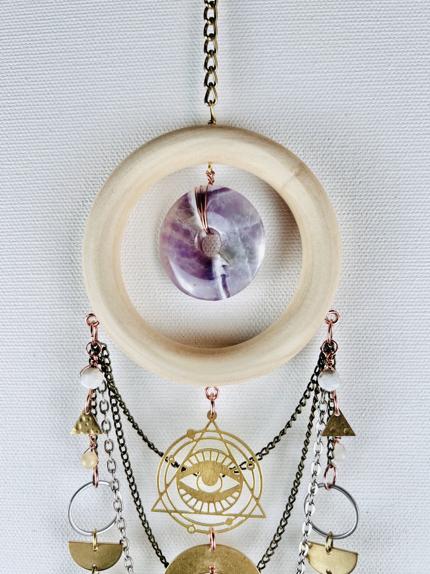 Amethyst, Howlite, Clear Quartz Manifestation Charm Wall Art