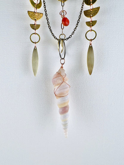 Agate, Moss Agate, Carnelian, Seashell Manifestation Charm Wall Art