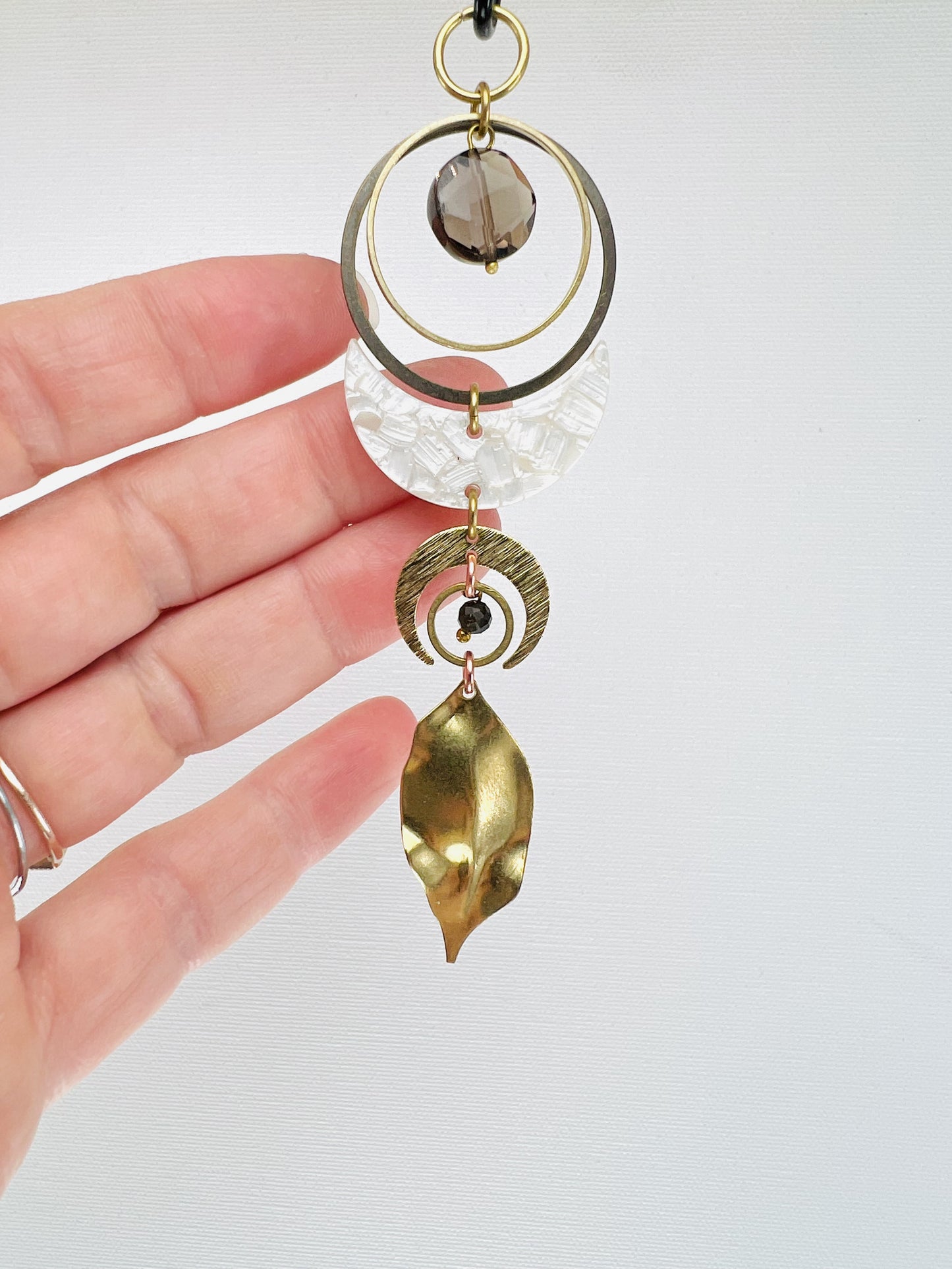 Smoky Quartz Manifestation Mini, Rearview Mirror Car Charm | Home Decor