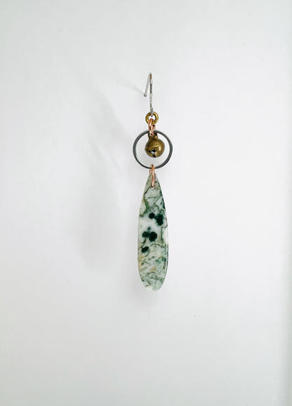 Singly Sold Tree Agate Earring, Crystal Manifestation Jewelry