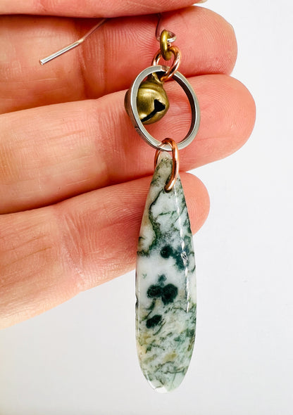 Singly Sold Tree Agate Earring, Crystal Manifestation Jewelry