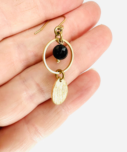 Singly Sold Black Tourmaline Earring, Crystal Manifestation Jewelry