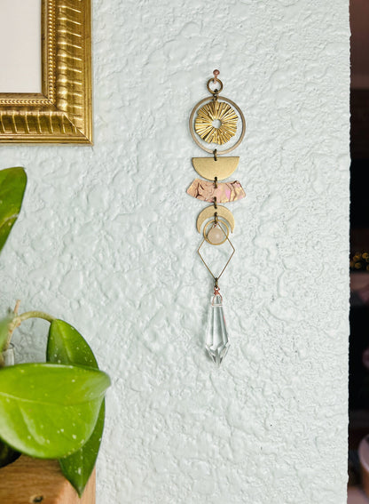 Peach Chalcedony & Prism Manifestation Charm