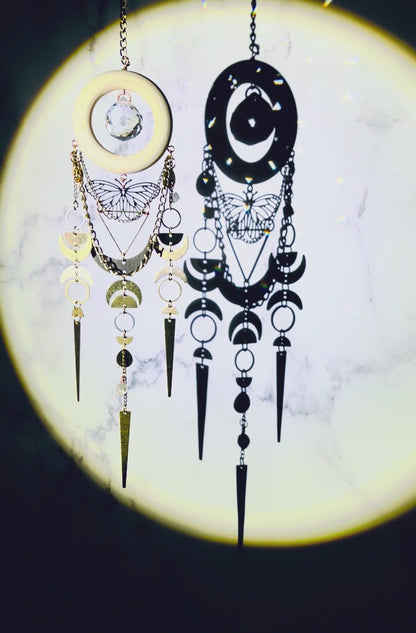 Pink Aventurine & Topaz Crystal Wall Art | Suncatcher Manifestation Charm