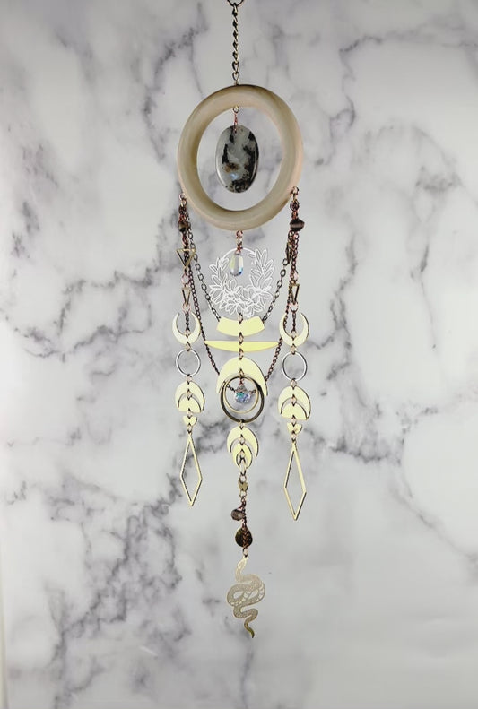 Moonstone & Iolite Wall Art, Manifestation Charm